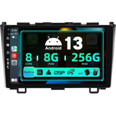 SXAUTO ¦8G+256G ¦ Android 12 IPS Car Radio for Honda CRV (2006-2011) - Built-in Carplay/Android Car/DSP - LED Camera + MIC - DAB Steering Wheel Control Fast Boot 360-CAM WiFi AHD - 2 DIN 9 Inches