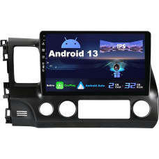 SXAUTO Android 12 IPS Car Radio for Honda Civic (2006-2011) - Built-in CarPlay / Android Car - Reversing Camera Free - 2G + 32G - Steering Wheel Control DAB Fast-Boot WiFi Split Screen - 2 DIN 10.1