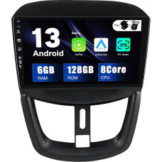 SXAUTO - 6G + 128G - Android 12 IPS Car Radio for Peugeot 207 (2006-2015) - Built-in Carplay/Android Car/DSP - LED Camera + MIC - DAB Steering Wheel Control Fast Boot 360-CAM WiFi - 2 DIN 9 Inches