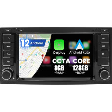 Kymmtun Android 12 Car Radio for Volkswagen Touareg/Transporter T5 2004 2005 2006 2007 2011 7 Inch (8GB+128GB) Wireless Carplay with 4G + WiFi GPS USB Bluetooth Android Car Steering Wheel Control