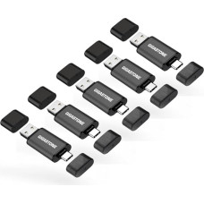 GIGASTONE 64GB Dual-Laufwerk (5 Stück) Z40 USB 3.2 Gen 1, 2-in-1 Type-A ir Type-C, 100MB/s UltraSchnell, Mit Schutzkappe, Plug & Play für Smartphone/PC/Mac/TV/Auto USB 2.0/3.0/3.1 Kompatibel