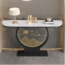 Moderner schwarzer Akzenttisch für Eingangsbereich, Konsole und Flur - 80 cm Langer Foyertisch, stilvoller Sofatisch für die Wohnzimmerdekoration