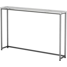 WOTZOV Konsolen-Sofatisch hinter dem Couchtisch, schmaler Konsolentisch, schmaler Beistelltisch, hohe Konsolentische aus Metall in Schwarz, Goldener Eisenständer, Sofatisch,Black 150CM
