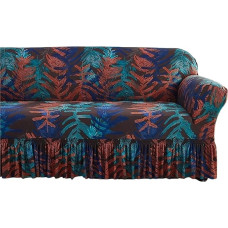 YGSGJSP Sofos užvalkalai su sijonu, įtempiamas sofos užvalkalas su gėlių raštu, skalbiama baldų apsauga kampinei sofai su sijonu, 1/2/3/4 vietų sofos užvalkalai (2 spalva, maža (90-140 cm))