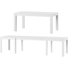 MPS Torino Large Practical Table 160-300 x 90 x 76 cm Matt White for 4-12 People Dining Table with Extendable Table Top to 300 cm
