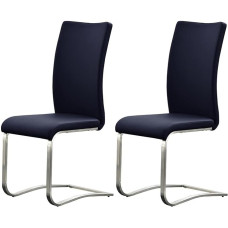 möbelando Muvo II supamasis krėslas Cantilever iš natūralios odos (2 vnt.) Naktinė mėlyna