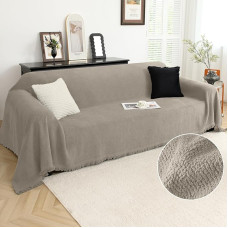 Arfntevss Couchüberzüge aus Fleece, universelle Couchbezüge mit Quaste, weiche Sofasesselbezüge, Plüsch, warm, Sofa-Überwurf, Hunde, Katzen, Haustiere, flauschig, Einzelmöbelschutz (88,9 x 88,9 cm