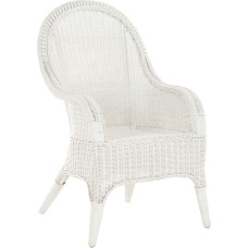 korb.outlet Patogi rotango kėdė su aukštu atlošu Ratano rotango kėdė su plačiais porankiais (balta, be pagalvėlės)