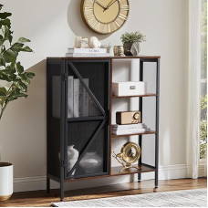 VECHOLL Farmhouse Coffee Bar Cabinet, Industrial Small Accent, Buffet, Sideboard, Liquor Cabinet with Shelves and Door, Console, Sofa Table for Kitchen, Dining Room, Living Room, Hallway