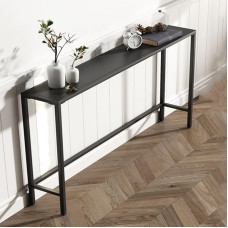 Konsolentische Foyertisch, Eingangstisch mit Verstellbaren Fußpolstern Schmaler Flurtisch Sofatisch Aus Metall, für Flur Foyer Vorraum(Schwarz,120 * 20 * 75 cm)