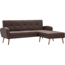 vidaXL L formos sofa su audiniu rudos spalvos apmušalais Minkšta sofa Kampinė sofa Kampinė sofa