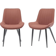 MMT 2 valgomojo kėdės, pilkos arba rudos spalvos, kibiro stiliaus, su juodomis kojomis, patogios ir stilingos, 54,5 x 62,5 x 85 cm, elegantiškas valgomojo kambario kėdės su aukštais atlošais.