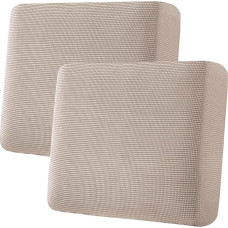 H.VERSAILTEX Super Stretch Single Seat Sofa apima Couch Slipcovers storas žakardas struktūra Twill audinys (2 Pack didelis sofos pagalvėlė apima, smėlio)
