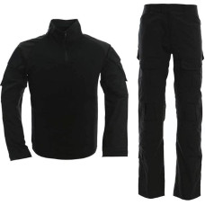 LANBAOSI Vyriški taktiniai koviniai marškiniai ir kelnės ilgomis rankovėmis Multicam Woodland BDU Medžioklės karinė uniforma 1/4 Zip