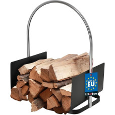 KOTARBAU® Firewood Basket Metal Wood Basket Firewood Basket Firewood Rack Firewood Basket Black Chrome 40 x 50 cm Fireplace Basket for Wood Fireplace Accessories Basket Firewood Rectangular