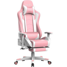 GTPLAYER Gaming Chair Gamer Chair with Footrest Bluetooth Speaker Ergonomic Office Chair Computer Chair Desk Chair PC Chair with Adjustable Backrest 150 kg Load Capacity Pink