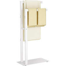 Yawinhe SMJ003W Laisvai pastatoma rankšluosčių pakaba, nerūdijantis plienas, 2 bėgeliai, vonios drabužių pakaba rankšluosčiams, drabužiams, 40 x 20 x 80 cm, balta