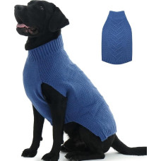 Katzinst džemperis šunims, džemperis dideliems šunims, trikotažinis džemperis šunims, storas medžiaginis džemperis augintiniams žiemai, vilnonis džemperis vokiečių dogo veislės šunims, džinsinis mėlynas, 4XL