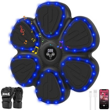 HNCY muzikos bokso mašina suaugusiesiems, bokso mašina su muzika, LED ir bokso pirštinėmis, muzikos dėžės mašina, 9 greičio režimai Bokso mašina suaugusiems vaikams, 