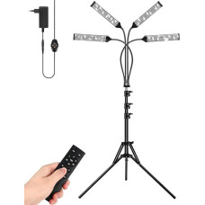 Plant Lamp LED Full Spectrum 4 Heads Grow Light 3 Lights Modes and 10 Types of Brightness Grow Lights Plant Light Plant Light LED with Timer 3/9/12 Hours Height Adjustable