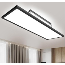 120 x 30 cm šviesos diodų lubų šviestuvas su nuotolinio valdymo pulteliu, foniniu apšvietimu, atminties funkcija, 52 W didelio ryškumo, 2700 K - 6500 K, šiltos natūralios šaltos baltos šviesos panelinė lempa dirbtuvėms