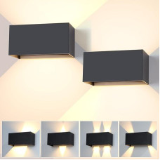 CHENBEN LED Wall Light Outdoor/Indoor 12 W, Outdoor Wall Light 3000 K Warm Light, Outdoor LED Light IP65 Waterproof, Adjustable Angle, Wall Light for Garden, Balcony, 2 Pieces