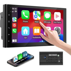 Haudio 7 Zoll 2 Din Radio Android mit Wireless CarPlay & Wireless Android Auto,Touch Display Autoradio,Bluetooth,AUX,AM/FM,Mirror Link,GPS-Navigation|Android CarPlay Bildschirm-Ohne Rückfahrkamera