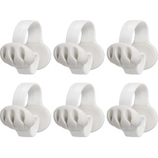 PATIKIL Kabel-Clips, Schreibtischkabel-Organizer, Drahthalter für Kabel, Handy-Ladegerät, USB-Kabel, Nachttisch, Zuhause, Büro, Auto, Weiß, 6 Stück