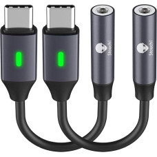 USB C Headphone Adapter, Stouchi USB-C to Jack Audio Adapter, USB Type C to 3.5 mm Adapter, HiFi DAC Chip with LED Light for Samsung Galaxy S22/S21, Pad Pro 2018-2021, Pad Air 2020 - 2022. Pad Mini 6, Pixel 6