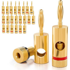 deleyCON 24x bananų kištukai, skirti kabelių dėžutėms, stiprintuvams, AV imtuvams, galios stiprintuvams, HiFi stereo sistemoms