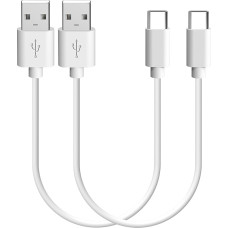 GEEKRIA Type-C Earphones Short Charging Cable, Compatible with Sony WI-XB400 WI-1000XM2 WF-1000XM4 LinkBuds LinkBuds S Charger, USB to USB-C Replacement Power Charging Cable (1ft / 30cm 2 Pack)