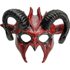 W WIDMANN MILANO Party Fashion - Augenmaske mit Hörnern für Erwachsene, Schamanen Maske, Accessoire Halloween, Karneval