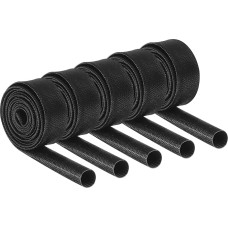 QUARKZMAN 10 izoliuotų pintų kabelių rankovių pakuotė, 1 m - 12 mm ID juoda, aukštos temperatūros silikoninis stiklo audinio apvalkalas, skirtas kabelių apvalkalams, automobilių žarnų linijoms, elektros laidų apsaugai