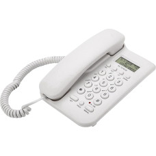 Telephone Corded Desk Telephone Landline Telephone for Seniors Analogue Large Button Telephone Wall Phone with Extra Loud Bell Volume Redial for Office Home (White)