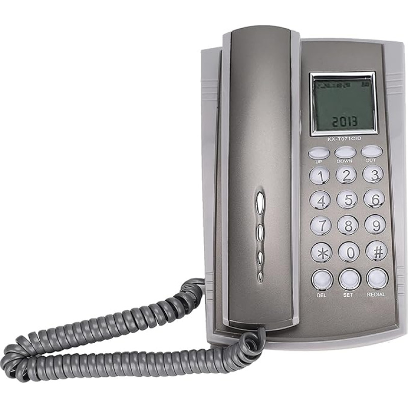 KX-T071CID laidinis telefonas su skambinančiojo numerio atpažinimo funkcija Sieninis fiksuotojo ryšio telefonas namams, biurui, viešbučiui, pilkos spalvos