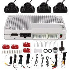 360° Surround View Camera System Kit, Fydun with Front Rear Left Right Backup Parking 4-Way Cameras Panoramic Driving Car Waterproof Night Vision Camera, Popular