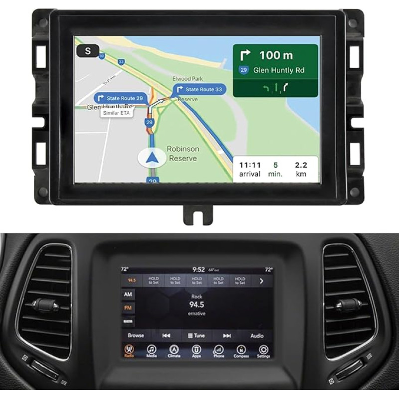 For TDO-WXGA0700K00033-V2 TDO-WXGA0700K00057-V1 LCD Screen Replacement for Jeep Compass 2017-2020 LCD Display Touchscreen Digitizer Assembly with Frame, 7 Inch (Not for Uconnect 4C / UAQ/UAS)
