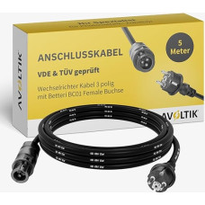 Avoltik Inverter Connection Cable 5 m I Inverter Cable 3-Pin with Betteri BC01 Female Socket I Solar Connection Cable Schuko to AC Connection I Adapter for Balcony Power Plant Micro Inverter