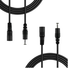 Auroh 2 vnt. 2,1x5,5 mm vyriškos ir moteriškos lyties maitinimo adapterio ilgintuvas, skirtas CCTV kameroms DVR LED juostelės maršrutizatoriams, juodas 2-3M/5M/10M DC 12V CCTV