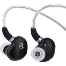 LINSOUL 7HZ G1 In-Ear Monitor, 10 mm DLC membraninės dinaminės vairuotojo IEM ausinės, laidinės žaidimų ausinės su nuimamu pasidabruotu OFC kabeliu audiofilams (3,5 mm, be mikrofono, juodos spalvos)