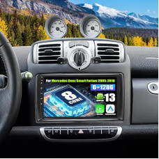 SIXWIN 8 branduolių 6+128G Android 13 automobilinis radijas su Carplay/Android Car/DSP Mercedes Benz Smart Fortwo 2005-20103.9 colių jutiklinis ekranas su GPS WiFi Bluetooth 5.1 USB FM RDS MirrorLink 32EQ + atbuline eiga