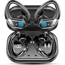 Bluetooth Sport-Kopfhörer, Bluetooth 5.4 HiFi Stereo, 50H kabellose Kopfhörer CVC 8.0 Geräuschunterdrückung, Schnellladung USB-C Kopfhörer, Bluetooth IP7 wasserdicht für Laufen, Fitnessstudio, Laufen