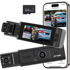 NHOPEEW 3 kanalų prietaisų kameros - 360° priekinė ir galinė prietaisų kameros su 3,16 colių ekranu - 