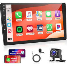 Motorsi [2+64G] 2 DIN Car Radio with Wireless A-pple Carplay/Android Car, Android 9 Inch Touchscreen with GPS/Bluetooth/SWC/FM/RDS/WiFi/USB + Reversing Camera