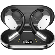 Caijin Wireless Bluetooth Sports Earbuds with Bluetooth 5.4 Technology, Open Ear Hook Design, Powerful Bass, ENC Noise Cancellation, IP54 Waterproof, 60 Hours Playtime (Black)