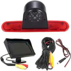 HD Car 170° Caravan Transporter Vehicle Parking Aid System Brake Light Reversing Camera with Angle Adjustable Replacement for Fiat Doblo 263 Van/Opel Combo Cargo Box/Estate
