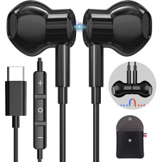 USB C Headphones Samsung Headphones USB C Connection for Samsung Galaxy S23 S22 S25 Ultra S24 S21 FE A55 A53 A54 A33 In-Ear Headphones with Cable and Microphone USB C Headset for iPhone 15 16 Pro
