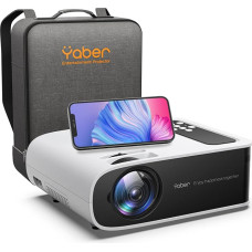 Projector, WiFi 6 Bluetooth Projector, YABER 450ANSI Full HD 1080P Home Cinema Projector with 4P Trapezoidal Correction, 4K Supported & 50% Zoom Projector Compatible with TV
