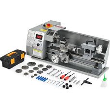 CREWORKS 600 W Stalo metalo tekinimo staklės 8 x 14 colių 210 x 350 mm Metalo tekinimo staklės 0-2250 apsukų per minutę Mini metalo apdirbimo staklės