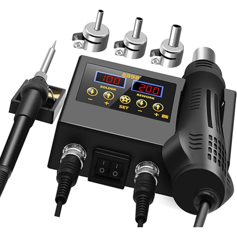 Skaitmeninio ekrano litavimo stotis Karšto oro litavimo perdarymo stotis, skirta mobiliajam telefonui, suvirinimui, išlydymui, remonto įrankis Elektronika, mėgėjiška įranga